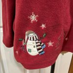 Croft & Barrow Red Snowman Winter Holiday Fleece – Long Sleeve – Size Photo 3