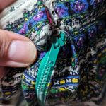 Vtg 1960s Miss Egypt Ivory Blue Colorful Egyptian Printed Barkcloth Maxi Skirt M Size M Photo 3