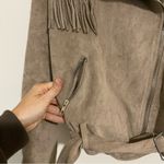 Moon River  Faux Suede Fringe Moto Jacket size Small Photo 5