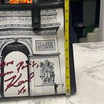 Karl Lagerfeld  Black and White Tote with Red Signature Photo 11