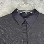 Diesel  Shirt Black Button Down‎ Embellished Long Sleeve Top Party Blouse Size M Photo 3