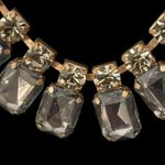 Vintage Estate Gold Tone Gray Faceted Stones Necklace Choker Photo 5