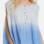 We The Free Free People Little Bit of Something Ombre Blue Top Size XS Photo 0