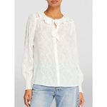 Paige  Silk Blend Dionna Ruffled Button-Front Blouse Photo 4