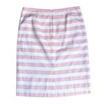 Talbots T5 Jacquard Striped Pencil Skirt Pink White 100% Cotton Classic 10 M Photo 5