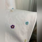 Tractr Blu White Straight Leg Flare Jeans Colorful Embroidery Flower Size 12/31 Photo 8