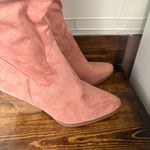 Cato Pink Faux Suede Heeled Boots Size 11 Wide Photo 2