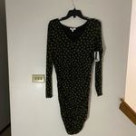 BP NWT  rusched long sleeve green roses print body con dress size large Photo 2