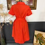 Donna Morgan Larisa Utility Button Front Tie Shirt Dress in Tigerlilly Sz 10 ๐งก๐ Photo 5