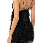 KikiRiki Ostritch Feather Sparkle Mini Dress Black Size Medium NWT Photo 2