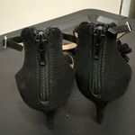 New Directions Size 6 Flowery Black Ankle Strap Heels Party Business Casual Photo 3