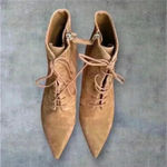 Nine West  Shoes Women's 5.5 Beige Camel Tan Leather Yendira Ankle Bootie Photo 3