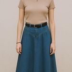 Vintage 90s Denim Midi Skirt | A Photo 0