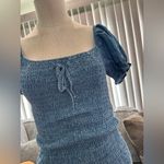 🌸AMTIOUS smocked denim dress ✨ Blue Size M Photo 8