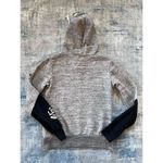 Reflex Heathered Gray Black Sequin LOVE Hoodie Women's Small Photo 1