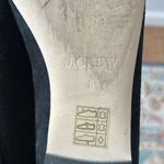 J.Crew Suede Lace Up Flats Black and Gold Size 8 Pointed Toe Gladiator Ballet Photo 9