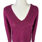 Laura Scott  Fuchsia Pink V-Neck Pullover Sweater Size Large Photo 3