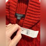 Ann Taylor NWT  Dark Red Wine Burgundy Cable Knit Sweater Dress Medium Photo 2