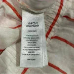 C&C California  100% White Striped Linen Pull On Pants Tapered Leg Casual Size M Photo 2