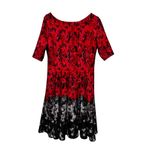 Julian Taylor 009-030 Dress Women's Size 12 Red & Black Short Sleeve Fit & Flare Photo 1