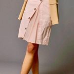 Anthropologie NWT  Belted Button-Front Slit Skirt  Linen Blend Midi Pink Rose~0💛 Photo 0
