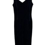 Dorothy Perkins Black Velvet Maxi Sleeveless Evening Gown Dress Size Small Photo 0