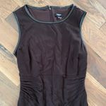 Premise Brown Leather Trim Sheath Dress Size 6 Photo 8
