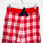 Aerie Red White & Navy Blue Plaid Drawstring Jogger Pajama Pants Photo 2
