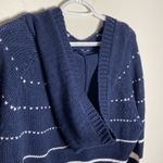 John + Jenn striped navy white combo cropped sweater hoodie size S Photo 51