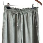 C&C California Coastal Wide Leg Pants S Green Drawstring Waist Soft Boho Beachy Photo 7