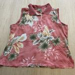 Havana Jack's Cafe Women's Size Medium Pink Floral Retro 80’s Sleeveless Polo Photo 0