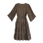 Sheer Leopard Print Ruffle Midi Dress XS/S – Boho Fall Trendy Tiered Chic Brown Photo 1