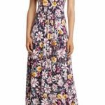 Loveappella Floral Print Empire Waist Jersey Stretch Maxi Dress Size Small Photo 5