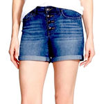 Jessica Simpson  High Waist Vintage Denim Shorts Dark Wash Button Fly Size 27 Photo 0