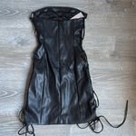 Meshki NEW  leona faux leather lace up mini dress Photo 2