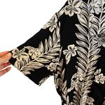 Vintage Sunset Rose Black White Tropical Hawaiian wood Button Up vacation Shirt Size L Photo 4