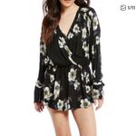 Free People black floral print Tuscan Dreams Romper S Photo 3
