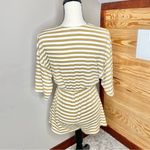 Urban Outfitters Ribbed Striped Surplice V-Neck Romper Gold Yellow White Small Photo 3