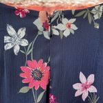 Calvin Klein Navy with Red Colorful Floral Print Short Sleeve Mini Dress Photo 12