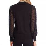 CeCe  Mockneck Contrast Sleeve Sweater Black Small Photo 2