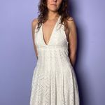 The Jetset Diaries The Jerset Diaries Deep V Eyelet Maxi Dress in White Size Small Photo 2