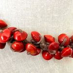 Red/orange seed beaded choker necklace Red Photo 1