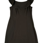 She and Sky Dress Womens Medium Black Layered Ruffled Lined Sheath‎ Square Neck Photo 0