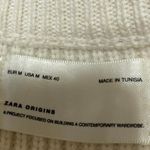 ZARA Women's Cream Wool Short Drop Sleeve V Neck Knit Vest Sweater Top Size M Photo 2