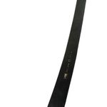 Vintage Dame Black Authentic Leather Belt white stitching Brass gold Buckle Photo 6