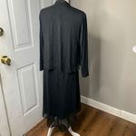 Eileen Fisher Comfort usa 2 piece set black midi dress and cardigan small lagenlook minimalist Photo 3