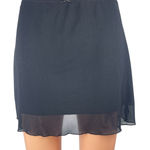 Brandy Melville  Women's Black Elastic Waist Sheer Mini A-LineSlip Skirt Size S/M Photo 0