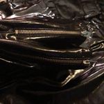 Maje Paveli Black Vinyl Pants Zipped-Cuff High Rise Cropped Trousers 40 US SZ10 Photo 3