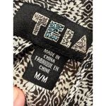 Y2K Teal Flowy Black Top Tank Medium‎ Open Back Shirt Blouse Geometric Pattern Photo 5