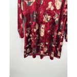 Caroline Rose Womens Red Floral Velvet Mini Dress Size L Tunic Holiday Vamp Goth Size L Photo 2
